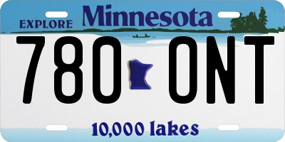 MN license plate 780ONT