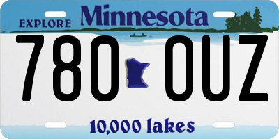MN license plate 780OUZ