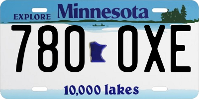 MN license plate 780OXE