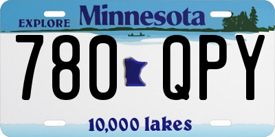 MN license plate 780QPY