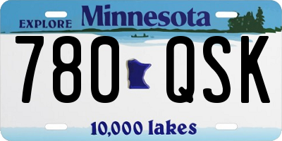 MN license plate 780QSK