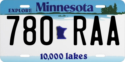 MN license plate 780RAA