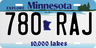 MN license plate 780RAJ