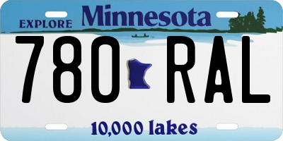 MN license plate 780RAL