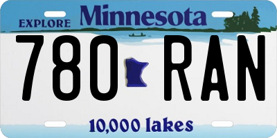 MN license plate 780RAN