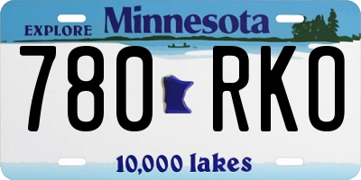 MN license plate 780RKO