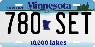 MN license plate 780SET