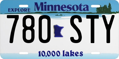 MN license plate 780STY