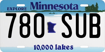 MN license plate 780SUB