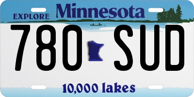 MN license plate 780SUD