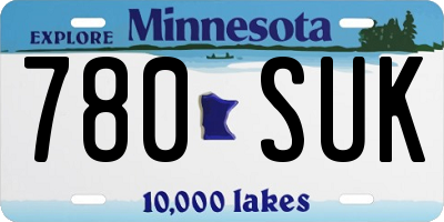 MN license plate 780SUK