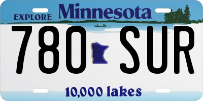 MN license plate 780SUR
