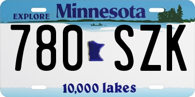 MN license plate 780SZK