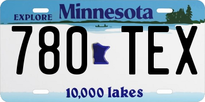 MN license plate 780TEX