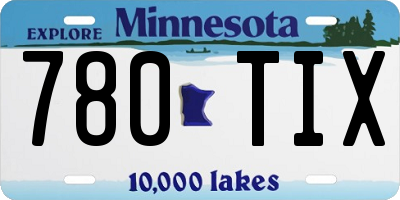 MN license plate 780TIX