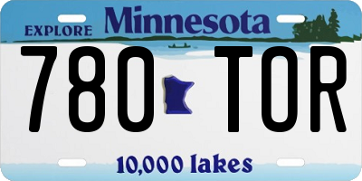 MN license plate 780TOR