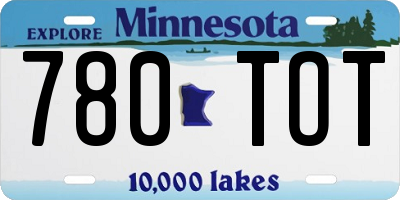MN license plate 780TOT
