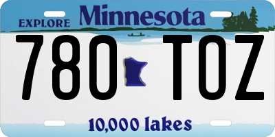 MN license plate 780TOZ