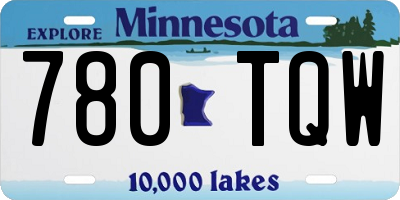 MN license plate 780TQW
