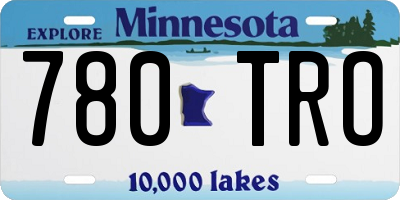 MN license plate 780TRO
