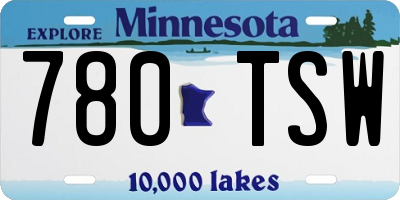 MN license plate 780TSW