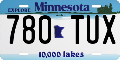 MN license plate 780TUX