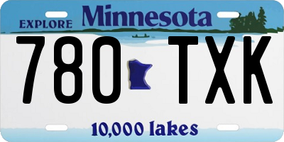 MN license plate 780TXK