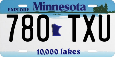 MN license plate 780TXU