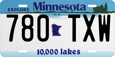MN license plate 780TXW