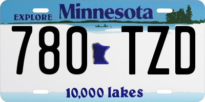 MN license plate 780TZD