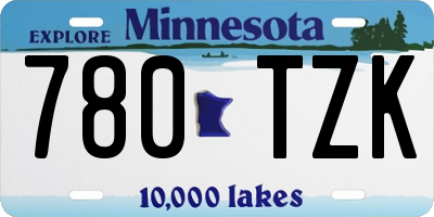 MN license plate 780TZK