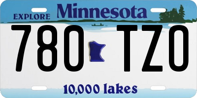 MN license plate 780TZO