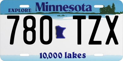 MN license plate 780TZX