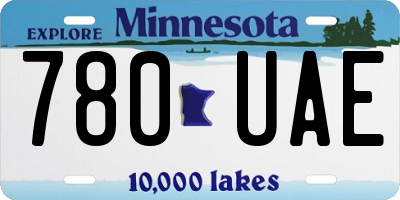 MN license plate 780UAE