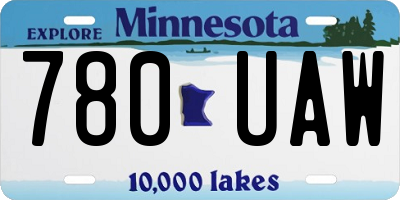 MN license plate 780UAW
