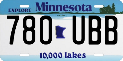 MN license plate 780UBB