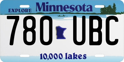MN license plate 780UBC