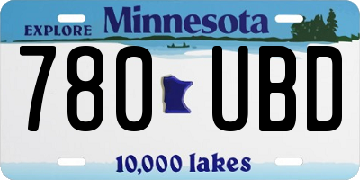 MN license plate 780UBD