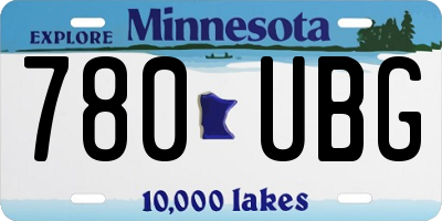 MN license plate 780UBG