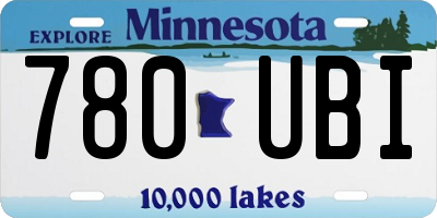 MN license plate 780UBI