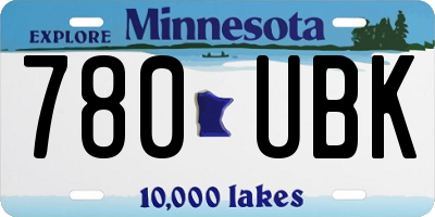 MN license plate 780UBK