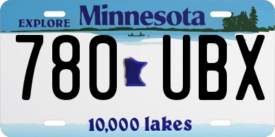 MN license plate 780UBX