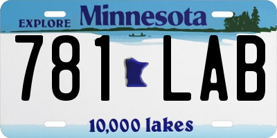 MN license plate 781LAB