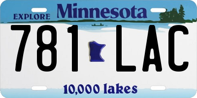 MN license plate 781LAC