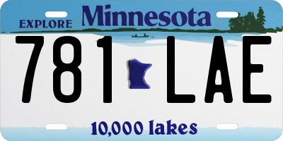 MN license plate 781LAE