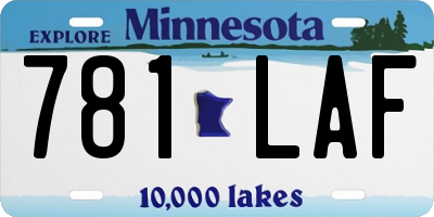 MN license plate 781LAF