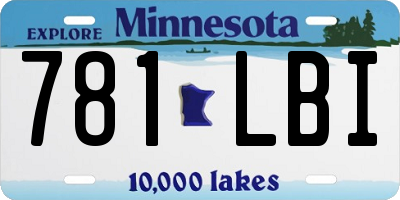 MN license plate 781LBI
