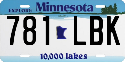 MN license plate 781LBK
