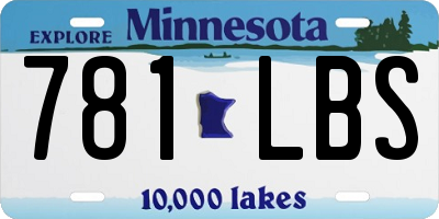MN license plate 781LBS