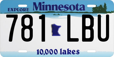 MN license plate 781LBU